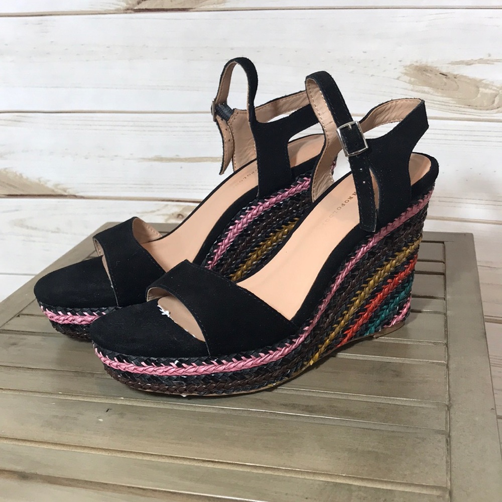 Anthropologie Striped Platform Wedge Sandal NWT - Picture 3 of 6